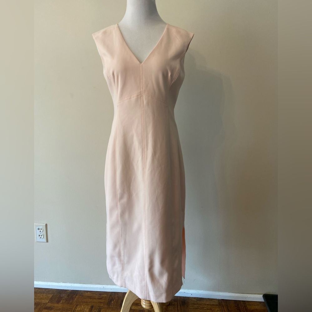 White House Black Market Light Blush Midi Sheath Dress
